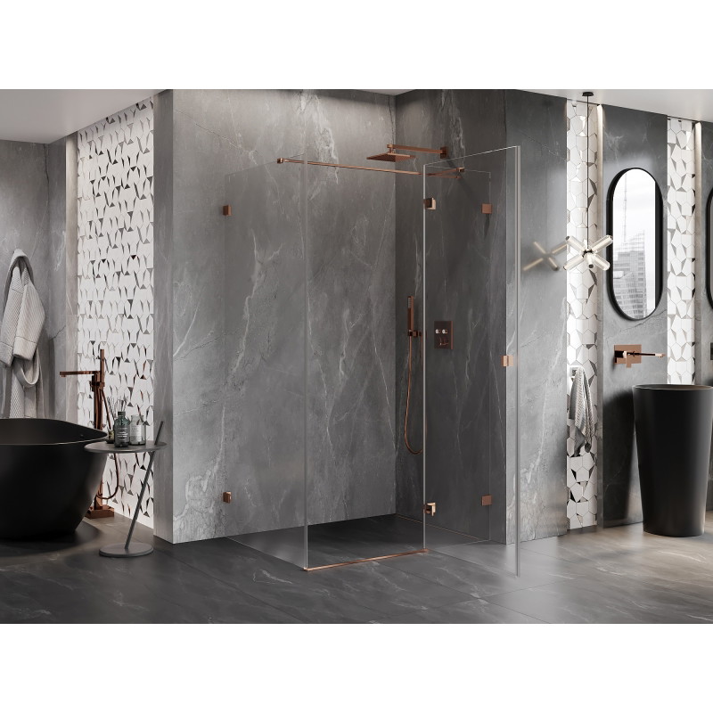 Mexen Lunar T cabina de duș cu deschidere dreapta 115 x 80 cm, transparentă, aur roz - 834T-115-080-60-00-P
