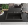 Mexen Elix chiuvetă de bucătărie din granit cu 1 compartiment 700 x 500 mm, negru/auriu metalizat, sifon negru - 6526701005-75-B