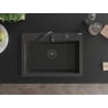 Mexen Elix chiuvetă de granit cu 1 compartiment 700 x 500 mm, negru cu pete, sifon negru - 6526701005-76-B