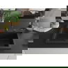Mexen Elix chiuvetă de bucătărie din granit cu 1 cuvă 700 x 500 mm, negru/argintiu metalizat, sifon negru - 6526701005-73-B