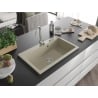 Mexen Elix gránit mosogató egykamrás 800 x 500 mm, bézs, króm szifon - 6527801005-69