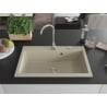 Mexen Elix gránit mosogató egykamrás 800 x 500 mm, bézs, króm szifon - 6527801005-69