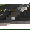 Mexen Elix chiuvetă din granit cu 1 cuvă 800 x 500 mm, negru/argintiu metalic, sifon auriu - 6527801005-73-G