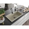 Mexen Elix 1 rekeszes gránit mosogató 800 x 500 mm, bézs, fekete szifon - 6527801005-69-B