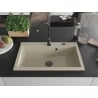 Mexen Elix 1 rekeszes gránit mosogató 800 x 500 mm, bézs, fekete szifon - 6527801005-69-B