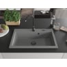 Mexen Elix gránit mosogató 1-medencés 800 x 500 mm, szürke, fekete szifon - 6527801005-71-B