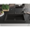 Mexen Elix egytálcás gránit mosogató 800 x 500 mm, fekete/arany metál, fekete szifon - 6527801005-75-B