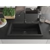 Mexen Elix egymedencés gránit mosogató 800 x 500 mm, fekete, arany szifon - 6527801005-77-B