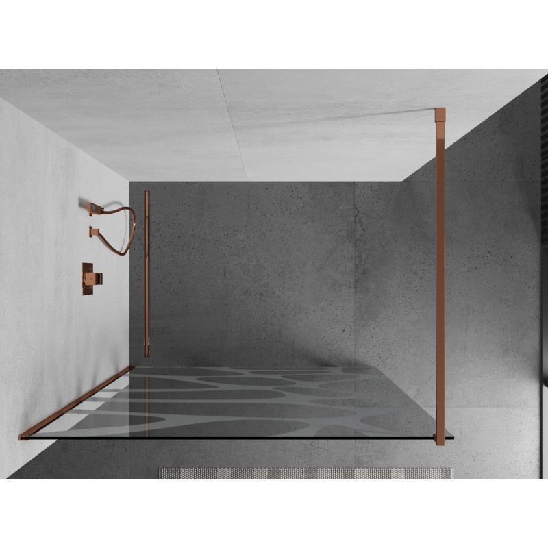 Mexen Kioto paravan de duș Walk-in 120 x 200 cm, val alb 8 mm, aur roz - 800-120-101-60-97