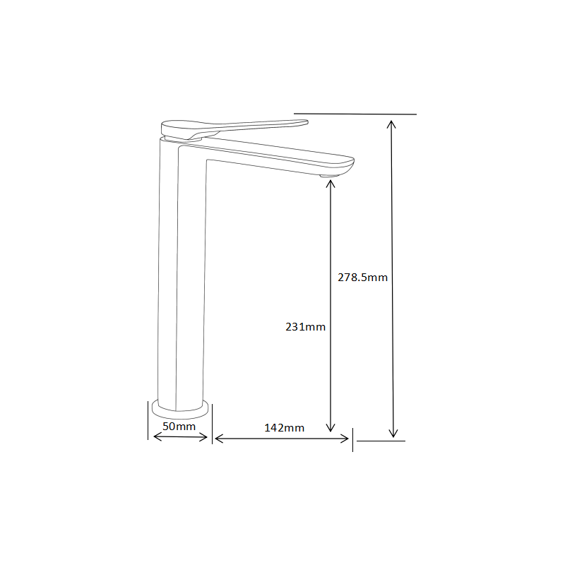 Mexen Largo baterie de chiuvetă înaltă, neagră - 73710-70
