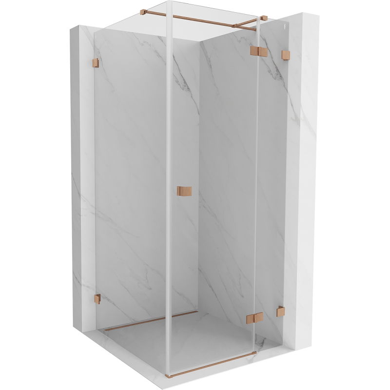 Mexen Lunar T cabină de duș batantă dreapta 120 x 120 cm, transparent, cupru periat - 834T-120-120-65-00-P