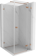 Mexen Lunar T cabină de duș batantă dreapta 120 x 120 cm, transparent, cupru periat - 834T-120-120-65-00-P