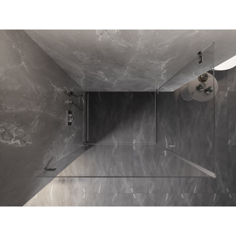 Mexen Lunar-B Duo cabină de duș cu uși batante 80 x 75 cm, transparentă, crom - 832-080L-075P-01-00