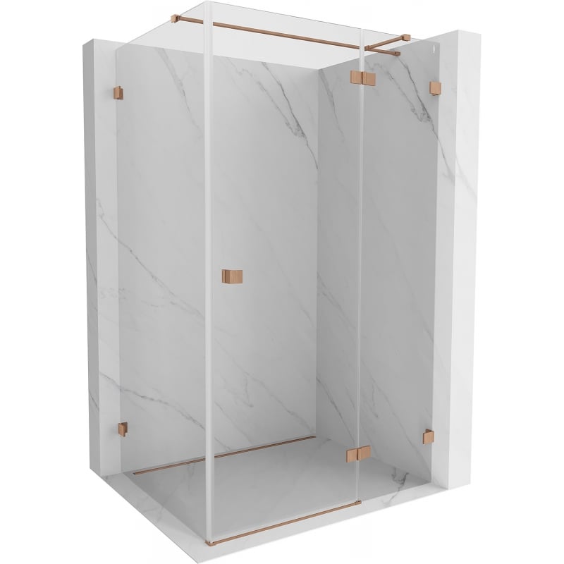 Mexen Lunar T cabină de duș cu deschidere spre dreapta 140 x 120 cm, transparentă, cupru periat - 834T-140-120-65-00-P