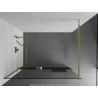 Mexen Kioto+ perete de duș cu raft Walk-in 100 x 200 cm, transparent, auriu - 800-100-121-50-00