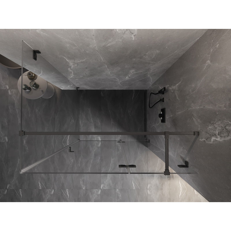 Mexen Lunar T zuhanykabin jobbos zsanér 110 x 80 cm, átlátszó, gun gray kefe - 834T-110-080-66-00-P