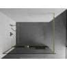 Mexen Kioto+ zuhanyfal polccal Walk-in 120 x 200 cm, átlátszó, arany - 800-120-121-50-00