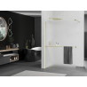 Mexen Kioto+ zuhanyfal polccal Walk-in 110 x 200 cm, opál, arany - 800-110-121-50-30