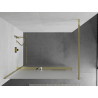 Mexen Kioto+ 120 x 200 cm-es zuhanyfal polccal, walk-in, fagyott, arany - 800-120-121-50-30