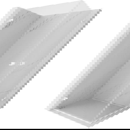 Mexen Lunar-B Duo cabină de duș batantă 85 x 75 cm, transparent, albă - 832-085L-075P-20-00