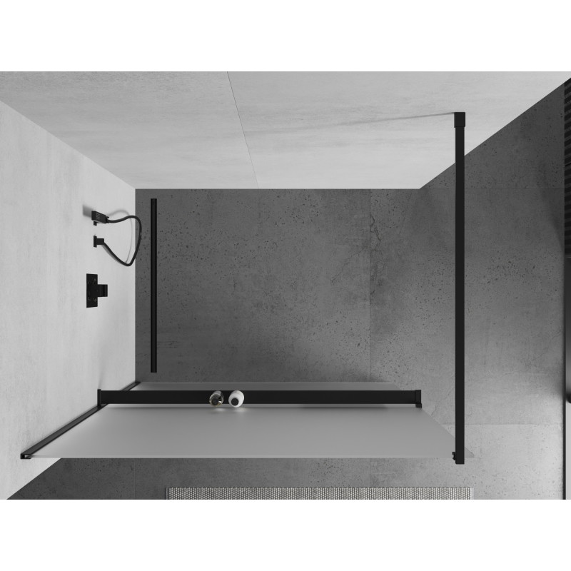 Mexen Kioto+ paravan de duș cu raft Walk-in 70 x 200 cm, mat, negru - 800-070-121-70-30