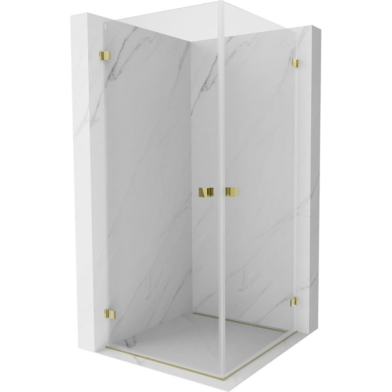 Mexen Lunar-B Duo cabină de duș batantă 70 x 70 cm, transparent, aurie - 832-070L-070P-50-00