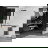 Mexen Kioto+ zuhanyfal polccal Walk-in 90 x 200 cm, dér, fekete - 800-090-121-70-30