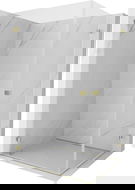 Mexen Lunar-B Duo cabină de duș pivotantă 80 x 75 cm, transparentă, aurie - 832-080L-075P-50-00