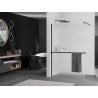 Mexen Kioto+ zuhanyfal polccal Walk-in 120 x 200 cm, matt üveg, fekete - 800-120-121-70-30