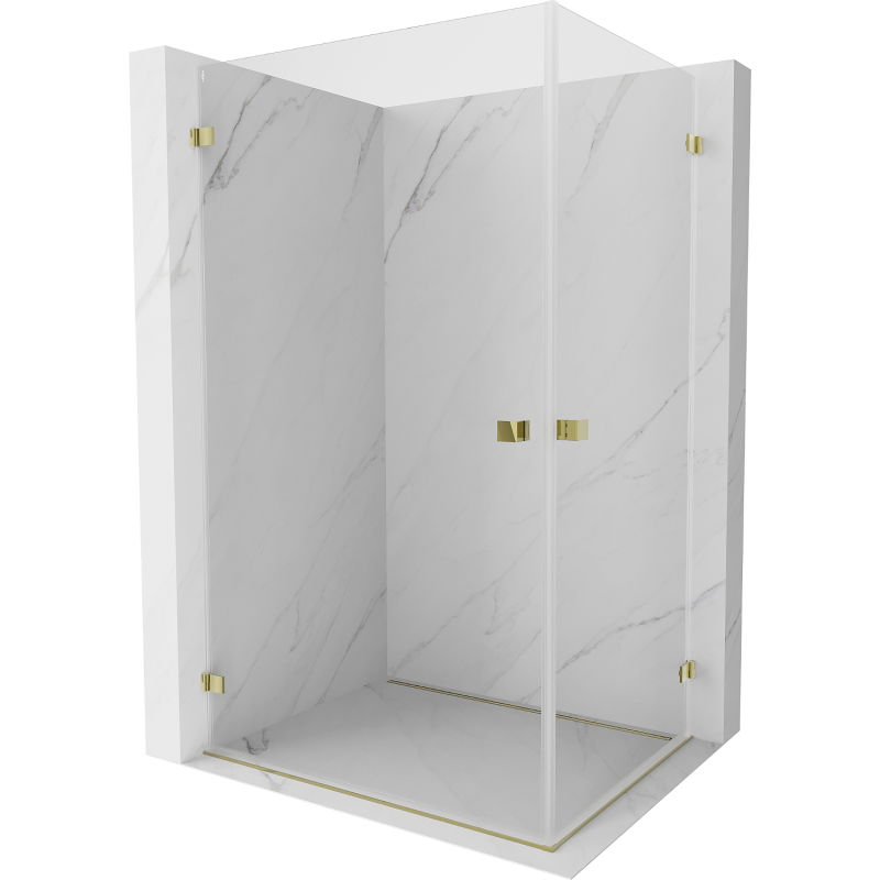 Mexen Lunar-B Duo cabină de duș pivotantă 100 x 80 cm, transparentă, aurie - 832-100L-080P-50-00