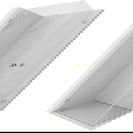 Mexen Lunar-B Duo cabină de duș pivotantă 100 x 80 cm, transparentă, aurie - 832-100L-080P-50-00