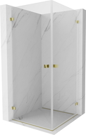 Mexen Lunar-B Duo cabină de duș cu uși batante 85 x 85 cm, transparentă, aurie - 832-085L-085P-50-00