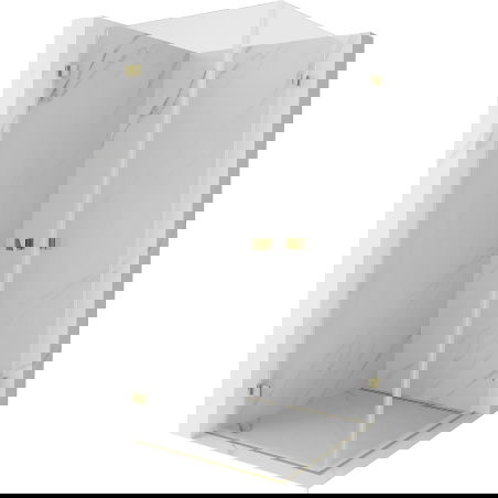 Mexen Lunar-B Duo cabină de duș cu uși batante 95 x 95 cm, transparent, auriu - 832-095L-095P-50-00