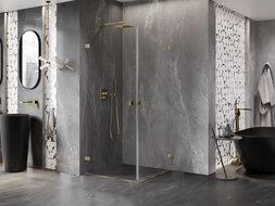 Mexen Lunar-B Duo zuhanykabin, 95 x 95 cm, áttetsző, arany - 832-095L-095P-50-00