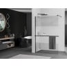 Mexen Kioto+ zuhanyfal polccal Walk-in 90 x 200 cm, átlátszó/fagyos, fekete - 800-090-121-70-35