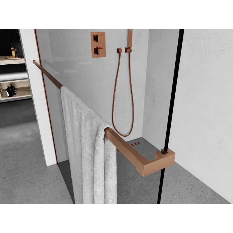 Mexen bară pentru prosoape pentru perete de duș, cupru periat - 800-06-65