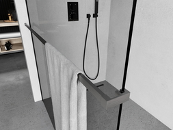 Mexen törölközőtartó zuhanyfalra, gun grey csiszolt - 800-06-66