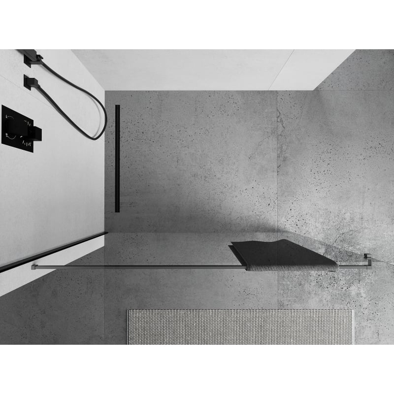 Mexen relină pentru prosoape pentru peretele dușului, gri pistol periat - 800-06-66