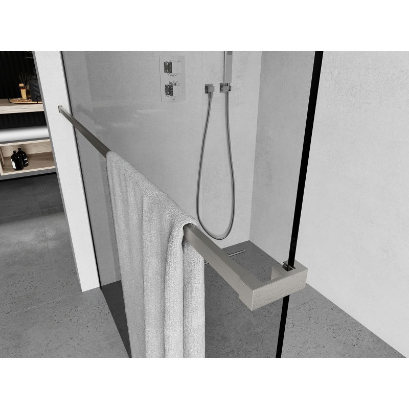 Mexen törölközőtartó zuhanyfalra, selyemfényű nikkel - 800-06-97