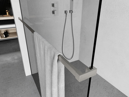 Mexen törölközőtartó zuhanyfalra, selyemfényű nikkel - 800-06-97