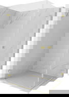 Mexen Lunar-B Duo nyíló zuhanykabin 95 x 75 cm, átlátszó, arany kefe - 832-095L-075P-55-00