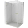 Mexen Lunar-B Duo cabină de duș cu ușă balansoară 100 x 80 cm, transparentă, auriu periat - 832-100L-080P-55-00