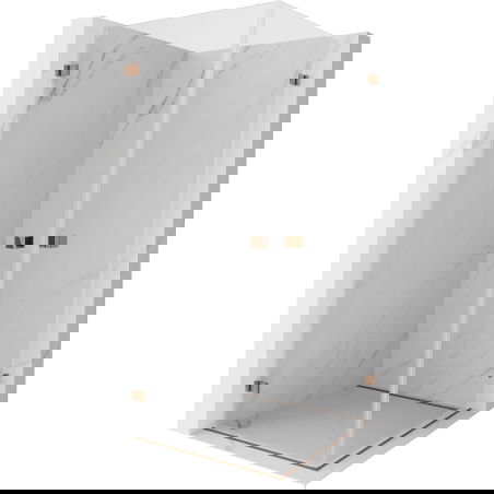 Mexen Lunar-B Duo cabină de duș cu uși batante 70 x 70 cm, transparent, auriu roz - 832-070L-070P-60-00