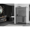 Mexen Kioto+ walk-in zuhanyfal polccal, 110 x 200 cm, grafit, fekete - 800-110-121-70-40