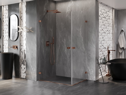 Mexen Lunar-B Duo cabină de duș basculantă 100 x 70 cm, transparent, aur roz - 832-100L-070P-60-00