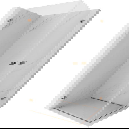 Mexen Lunar-B Duo cabină de duș pivotantă 100 x 85 cm, transparent, aur roz - 832-100L-085P-60-00