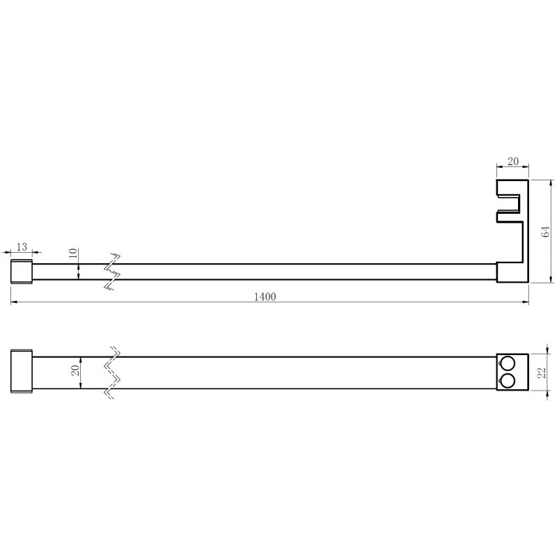 Mexen törölköző tartó rúd zuhanyfalhoz, arany - 800-06-50