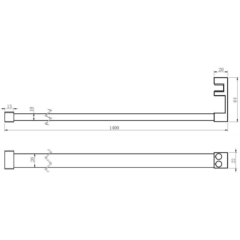 Mexen bară pentru prosoape pentru peretele cabinei de duș, metal armat - 800-06-95