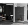 Mexen Kioto+ 90 x 200 cm-es Walk-in zuhanyfal polccal, tükör, fekete - 800-090-121-70-50