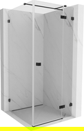 Mexen Lunar T cabină de duș articulată dreapta 120 x 120 cm, transparent, neagră - 834T-120-120-70-00-P